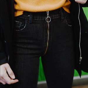 REVICE denim Yin Yang black zipper pants brand new